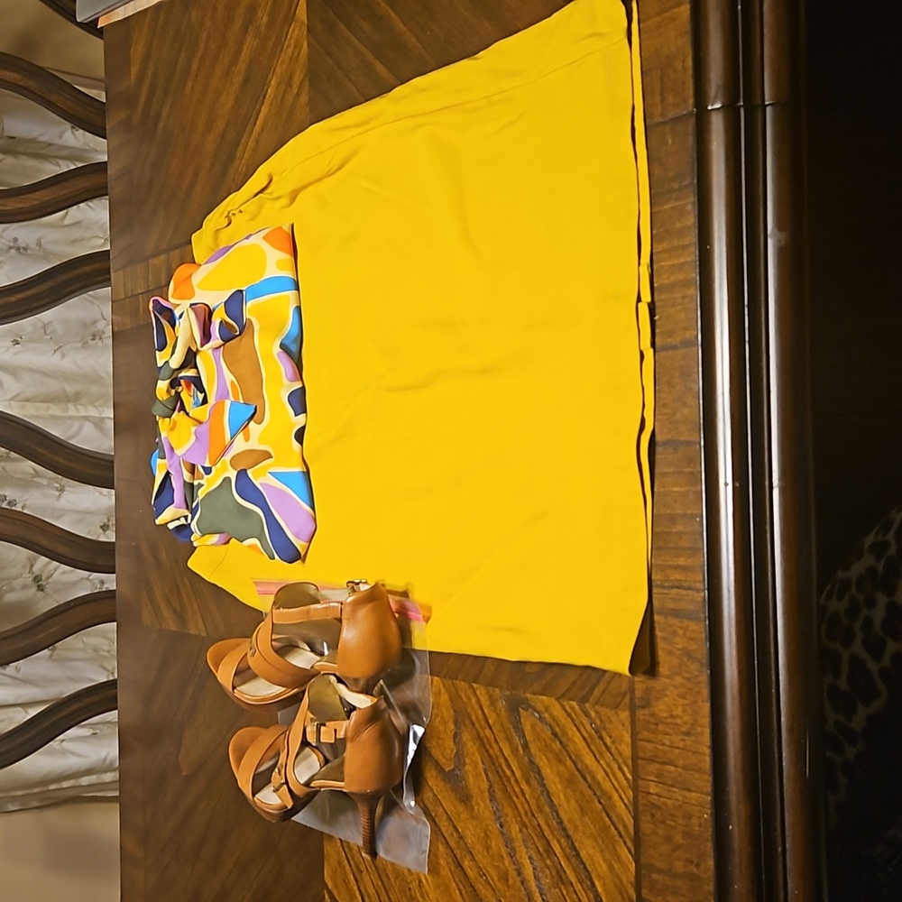 Ashley  Stewart Gold/ Yellow  Skirt